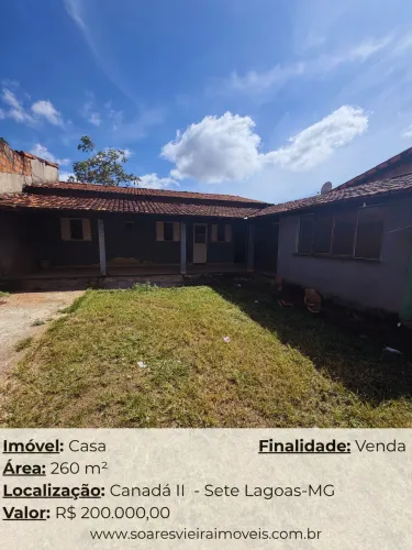 CASA À VENDA NO BAIRRO CANADA - OPORTUNIDADE EM SETE LAGOAS/MG
