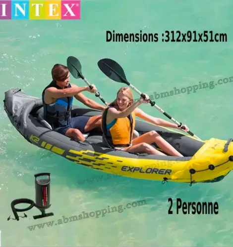 Caiaque Inflável Intex K2 Explorer - Impecável (Com Remos, Assentos e Bolsa Originais)