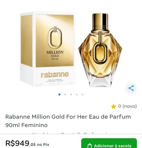 Perfume Feminino Paco Rabanne Milion Gold For Her 90ML