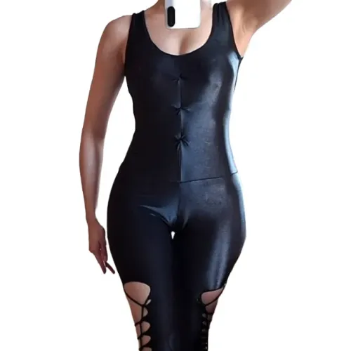 Macacão sexy para prática de esporte e dança - com recortes - P - Lindo!