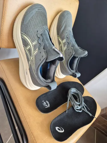 tênis (38) gel-nimbus 27 feminino cinza esverdeado