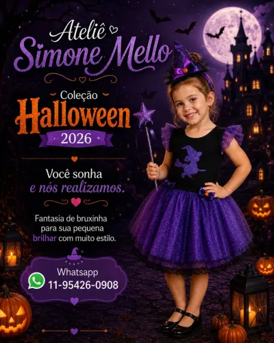 Fantasia de bruxa infantil 