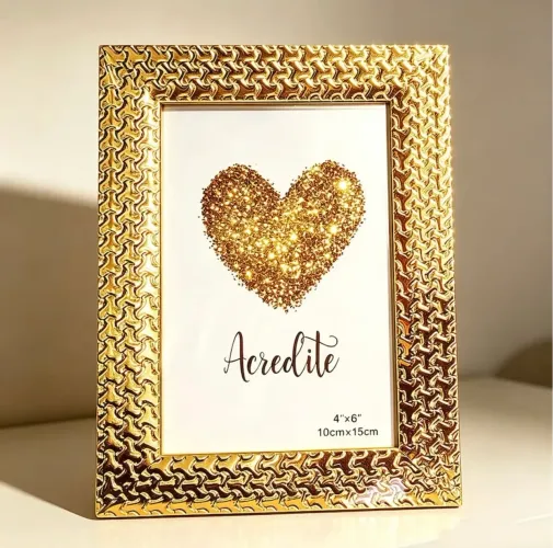 Porta Retrato 10x15 Moldura Dourado De Mesa Luxe Decoração - FULLHOUSE