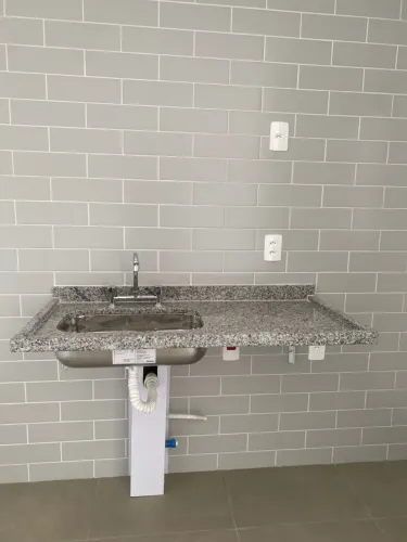 BANCADA DE GRANITO CINZA CORUMBÁ + CUBA INOX FIBRANOX - PRONTA PARA INSTALAR