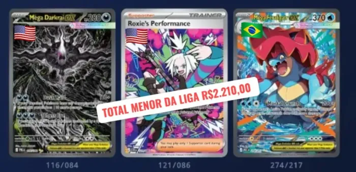 Mais de 15% Abaixo da Liga Mega Darkrai, Roxies Performance e Mega Feraligatr