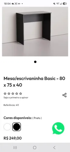 Escrivaninha preta MDF