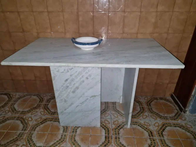 Mesa Escritório em Mármore Branco