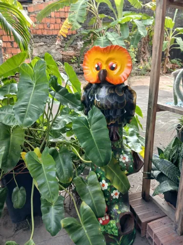 Coruja ornamental para jardim 