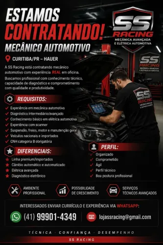 Vaga Técnico Mecânico Automotivo