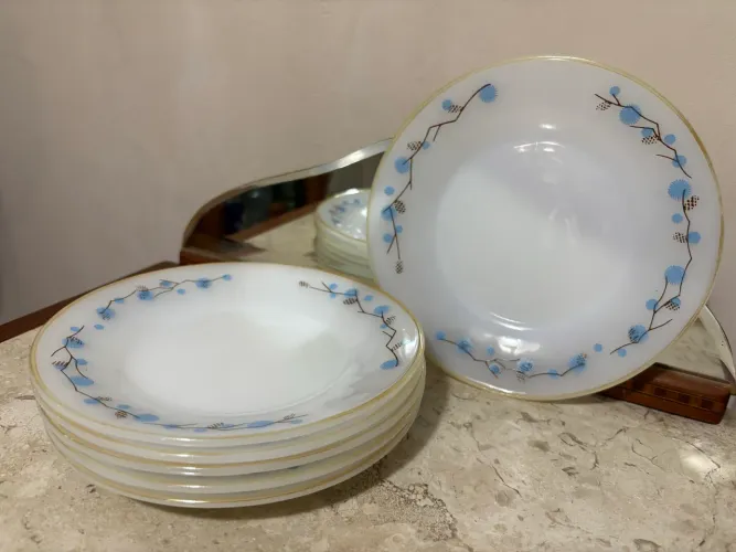 Conjunto de 6 pratos de sobremesa termo-rey pinha