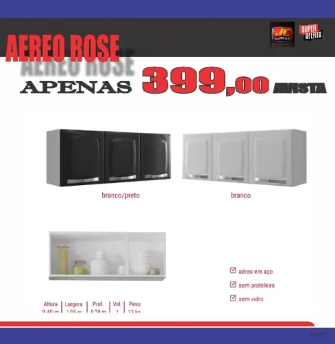 AEREO ROSE 3 PORTAS EM AÇO