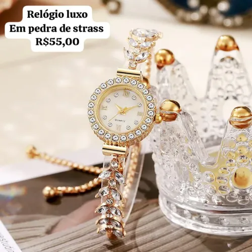 Relógio feminino linha premium luxo 