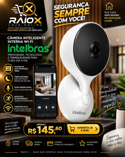 Câmera Inteligente Full HD Im3 C Mibo Cam WIFI Branca Intelbras MAIS VENDIDO 10º em Câmera