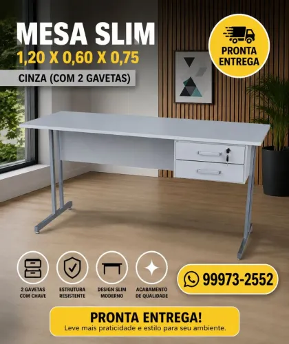 Mesa com gavetas slim novas pronta entrega 