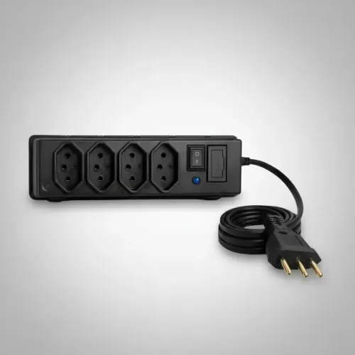 Extensão Elétrica Filtro de Linha 4, 5 e 6 tomadas Cabo de 1 metro - Novo a pronta entrega