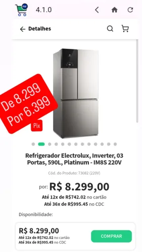 Geladeira 3 portas Eletrolux 590L