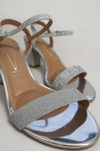 Sandália Feminina Vizzano Confortável Salto Bloco Glitter