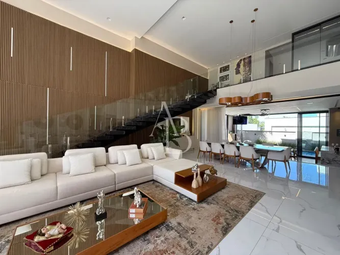 SOBRADO MODERNO DE ALTO PADRÃO NO ALPHAVILLE ARAGUAIA | TOTALMENTE MOBILIADO E DECORADO
