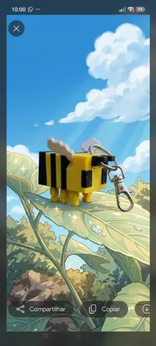 Abelha chaveiro e caixinha Minecraft