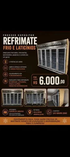 Vendo freezer expositor vertical 5 portas