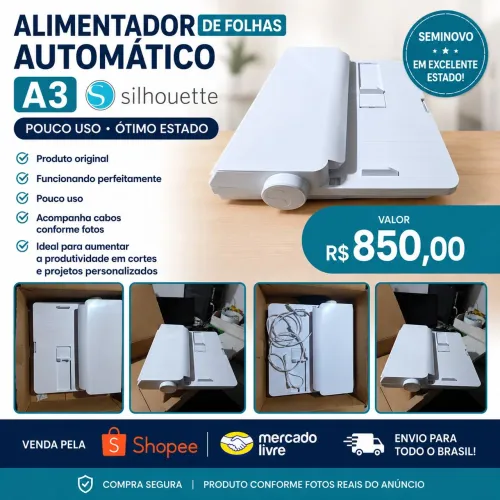 Vendo alimentador de folhas Automatico Silhouette A3
