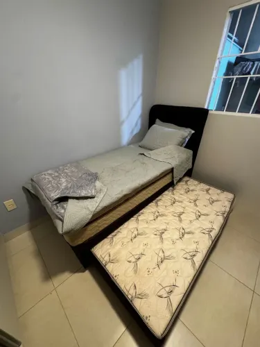 Cama box solteiro com cama inferior e cabeceira