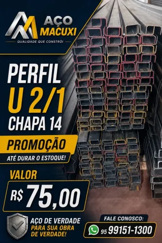 Perfil U - com entrega grátis 