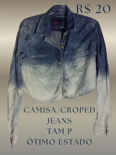 Camisa cropped jeans tam P