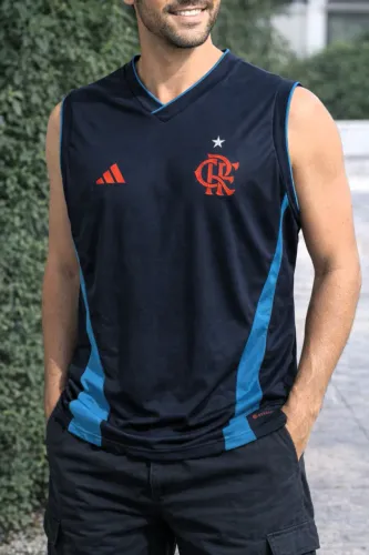 Camiseta Regata Flamengo sem manga Azul tam. G