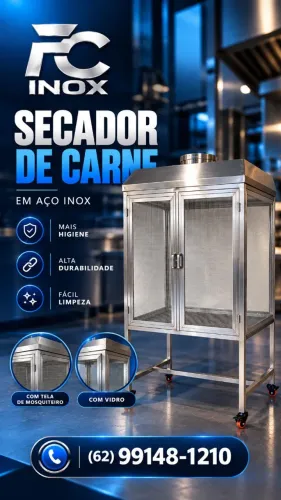 SECADORA EM AÇO INOX COM TELA OU VIDRO.