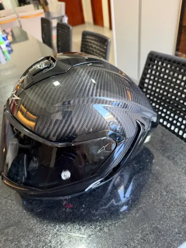 Capacete alpinestar supertech r10 (SR10) sólid em carbono preto