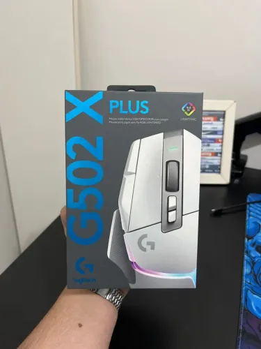 G502 X PLUS LIGHTSPEED BRANCO - NOVO/LACRADO