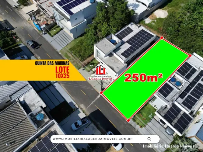 LOTE RESIDENCIAL, QUINTA DAS MARINAS, 10X25=250M², LIMPO PLANO, TERRAPLANADO, AGENDEVISITA