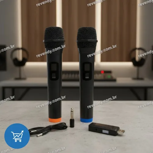 Microfone sem fio - 2 microfones e um receptor USB - entrega grátis