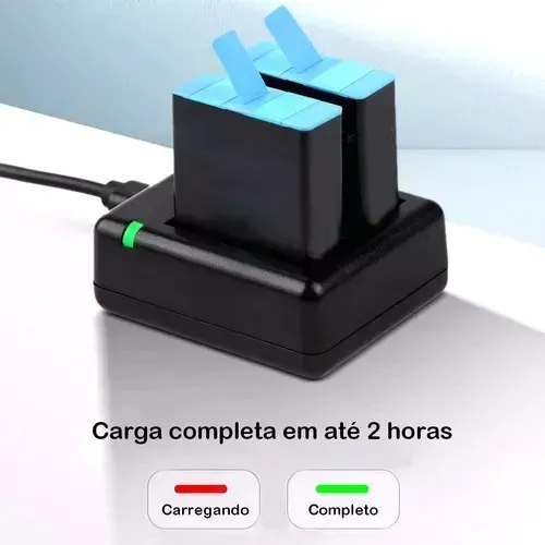 Carregador duplo para baterias de gopro hero 9 e 10 black Novo