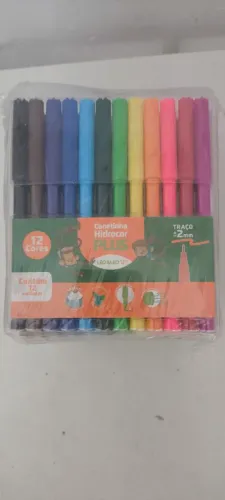24 unidades de caneta hidrográfica de colorir 12 cores Leo&Leo