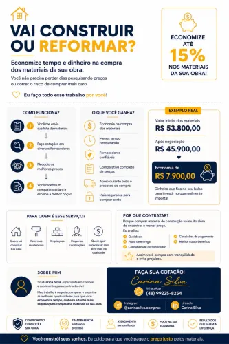 Vamos economizar na sua obra?