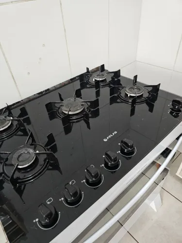 ?Fogão Atlas Mônaco Top Glass 5 Bocas - Mesa de Vidro