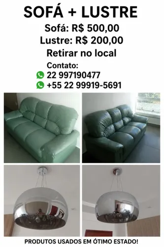 Vendo o combo sofá + lustre 