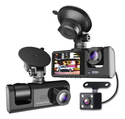 Camera Tripla Veicular Interna Ideal Para Uber Hd