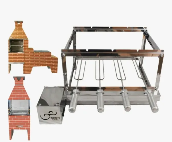 Gira grill para churrasqueira tijolo