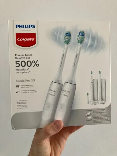 Philips Colgate Escova de Dente Elétrica Sonic Pro 35, 2 Unidades Novo Lacrado