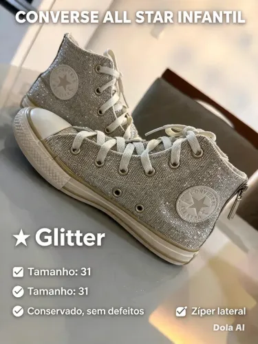 Tênis Allstar cano alto , com leve brilho 