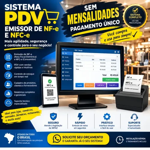 Sistema pdv sem mensalidades