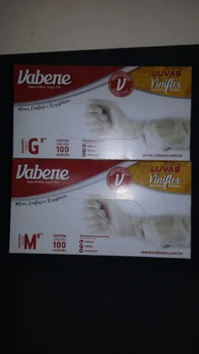 Luva de Vinil Vinilflex Ambidestra sem pó Caixa com 100 uni - Transparente TAM (P)