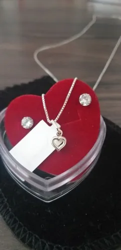 SP Pra sair ligeiro! linda opção de presente! Lindo kit feminino perfeito prata legítima