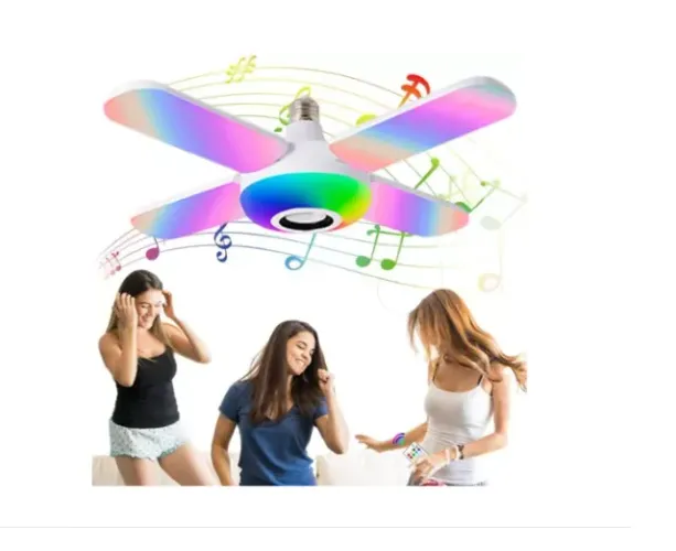 Lâmpada Led Pétala Rgb Color Bluetooth Música Com Controle