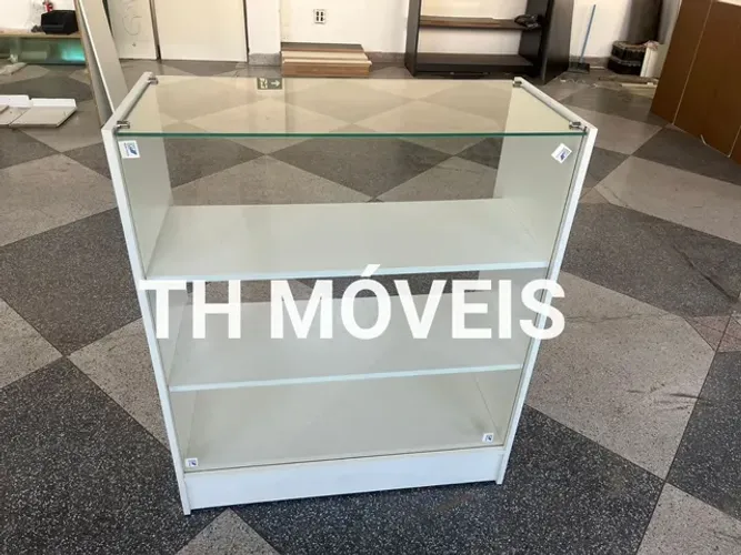BALCÃO VITRINE COM VIDRO SUPERIOR NOVO 100% MDF NOVO LOJA ADEGA ENTREGA RÁPIDA