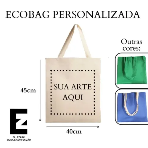 Kit 10 Ecobag personalizadas 40X45 - 100% algodão