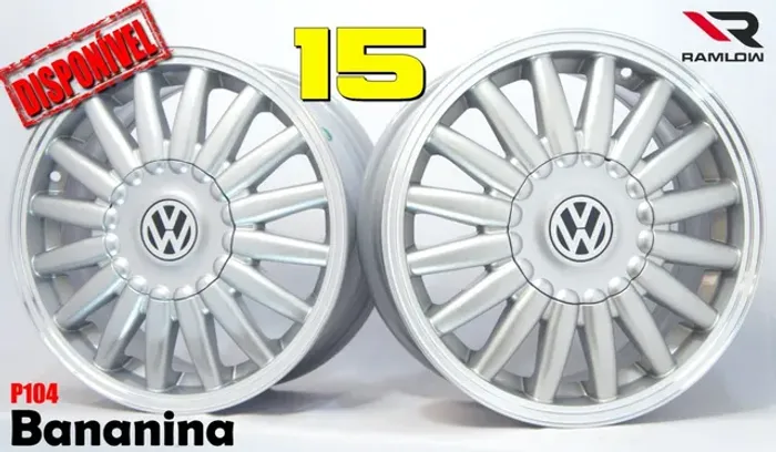 Roda aro 15 Volkswagen Santana Bananinha prata 4x100 jogo novo